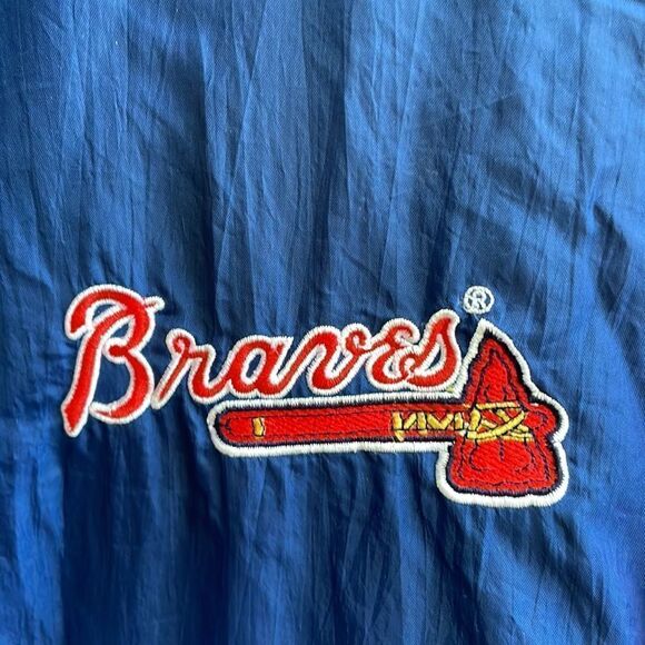 VINTAGE 90s COMPETITOR V ATLANTA BRAVES QUARTER ZIP WINDBREAKER - Picture 6 of 9